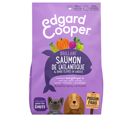 Edgard & Cooper Puppy zalm. kalkoen graanvrij 2.5kg - hondenbrokken