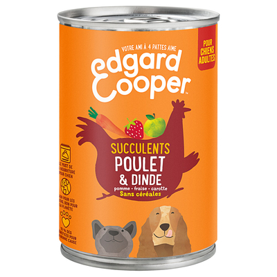 12x400g Edgard & Cooper Adult Graanvrij Kip. Kalkoen - Hondenvoer - natvoer honden