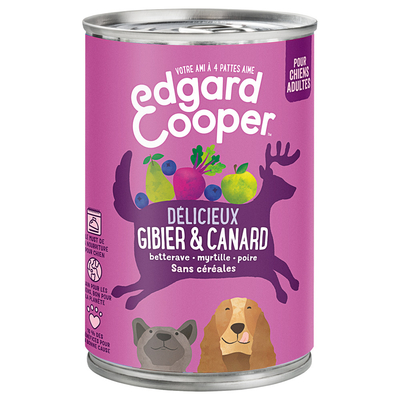 Edgard & Cooper Adult Graanvrij Wild & Eend 12 x 400g - natvoer honden