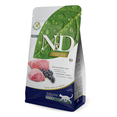 2x5kg Lam en Bosbes Graanvrij Adult Farmina N&D Kattenvoer - kattenbrokken