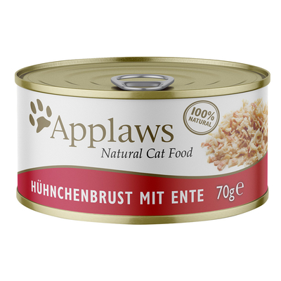 Applaws Voordeelpakket 24 x 70 g Kattenvoer - Kip met Eend - natvoer katten
