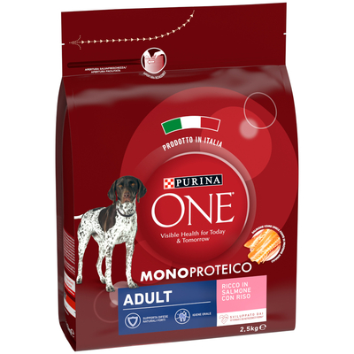 2.5kg Purina ONE Adult Mono-Proteïne Zalm Hondenvoer Droog - hondenbrokken
