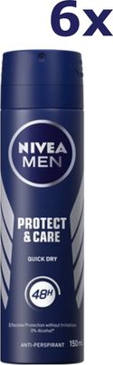 NIVEA MEN Protect & Care - 6 x 150ml  - Deodorant Spray