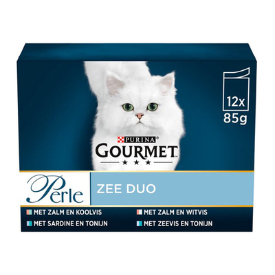 Gourmet Perle Duo Mini Filets - Zee - 12 x 85 g - natvoer katten