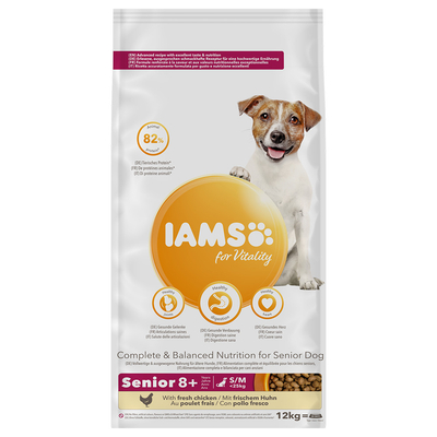 IAMS for Vitality Dog Senior & Mature Small Medium Kip 2 x 12 kg - hondenbrokken