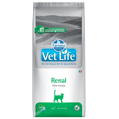 3x2kg Farmina Vet Life Renal Droogvoer voor katten - kattenbrokken
