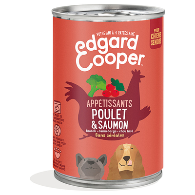 6x 400g Edgard & Cooper Senior graanvrij kip & zalm natvoer voor honden - natvoer honden