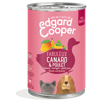 12x 400g Edgard & Cooper Puppy Graanvrij Eend & Kip natvoer voor honden - natvoer honden