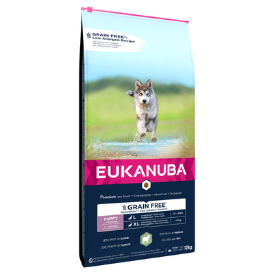 2x12kg Eukanuba Grain Free Puppy Large Breed Lam droogvoer voor honden - hondenbrokken