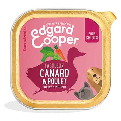 22x 150g Edgard & Cooper Hond Puppy graanvrij eend & kip natvoer - natvoer honden