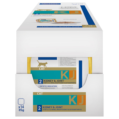 14x 85g Virbac Veterinary Cat Kidney & Joint KJ2 natvoer voor katten - natvoer katten