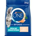 PURINA ONE® Speciale gesteriliseerde kat, voor binnen, forel en volkoren granen, 3 kg, droogvoer voor volwassen katten - kattenbrokken