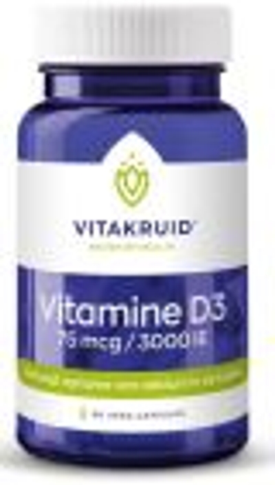 Vitakruid Vitamine D3 75 Mcg / 3000 Ie - 60 stuks