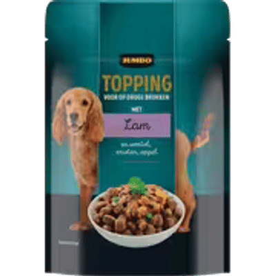 Jumbo Hondenvoer Topping met Lam, Wortel, Erwten & Appel 85g - natvoer honden