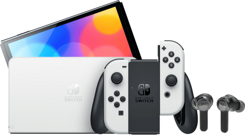 Nintendo Switch OLED Wit + JBL Quantum TWS