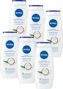 NIVEA Coconut Douchecreme - Douchegel - pH Huidneutrale formule - Bevat jojobaolie  6 x 250 ml