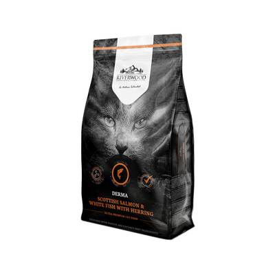 Riverwood Derma - Kattenvoer - Schotse Zalm & Witvis met Haring - 2 kg - kattenbrokken