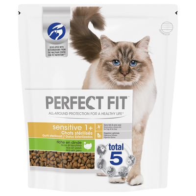 5x 1.4kg Perfect Fit Adult Kalkoen Kattenvoer Droog Gesteriliseerd - kattenbrokken