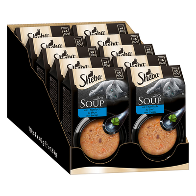 40x 40g Multipack Sheba Classic Soup Fresh Pouches met Tonijn Nat Kattenvoer - natvoer katten