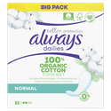 Always Dailies Cotton Protection Inlegkruisjes Normal Big Pack 52 Stuks