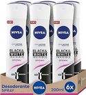 NIVEA Black & White Invisible Original Spray in 6-pack 6 x 200 ml deodorant vlekken damesverzorging onzichtbare deodorant ter bescherming van huid en kleding