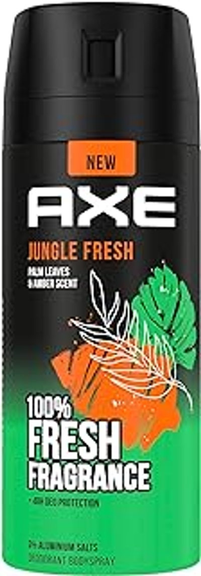 Axe Bodyspray Jungle Fresh Deo zonder aluminium zorgt 48 uur lang voor effectieve bescherming tegen lichaamsgeur, 150 ml
