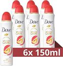 Dove Advanced Care Go Fresh Peach & White Blossom Deodorant Spray - 6 x 150 ml 