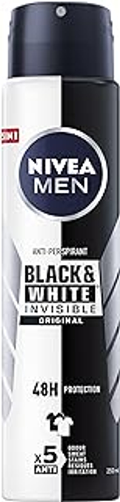 NIVEA MEN Black&White 48H Invisible Original Antitranspirant Spray voor mannen 250 ml