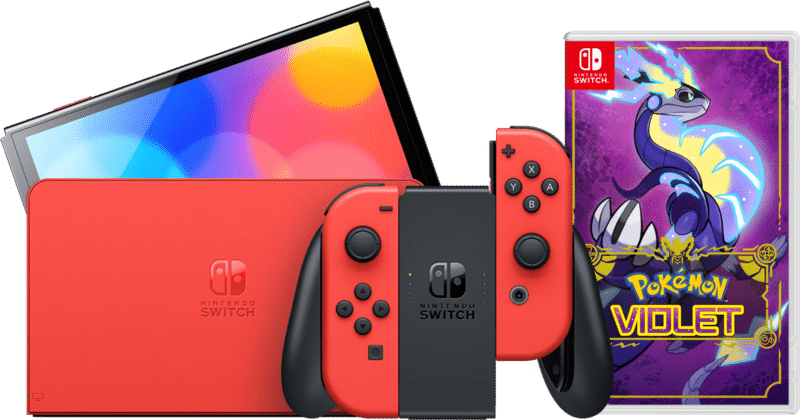 Nintendo Switch OLED Super Mario Editie + Pokémon Violet