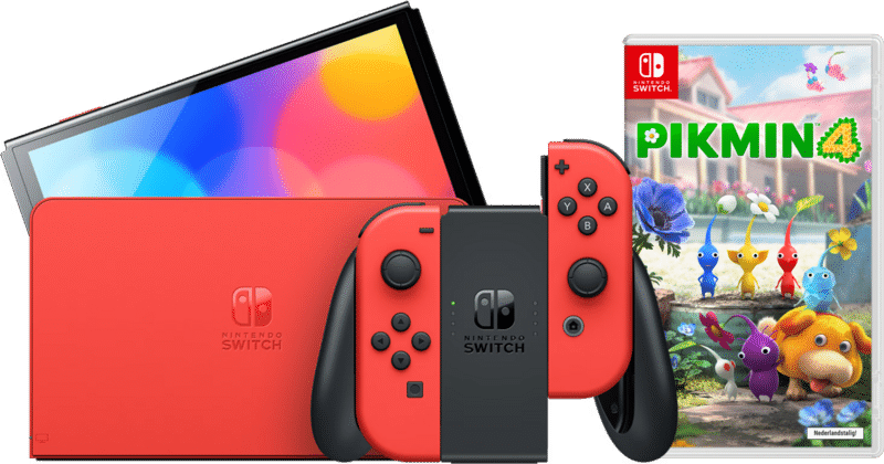 Nintendo Switch OLED Super Mario Editie + Pikmin 4