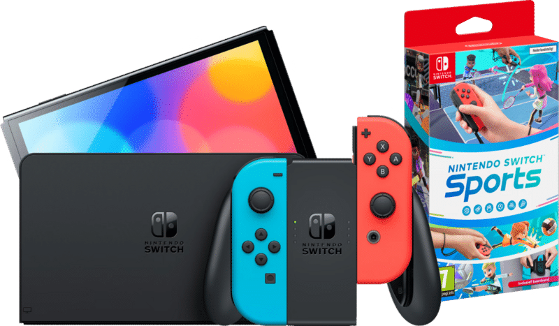 Nintendo Switch OLED Rood/Blauw + Nintendo Switch Sports