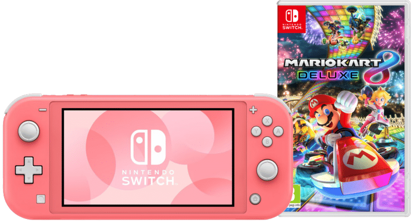 Nintendo Switch Lite Koraal + Mario Kart 8 Deluxe Switch