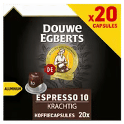 Douwe Egberts koffiecups Espresso - Krachtig 10 - voordeelpak 20 cups