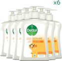 Dettol Handzeep - Antibacterieel - Extra Care Droge en Normale Huid Honing & Galamboter - 6 x 250ml Voordeelverpakking