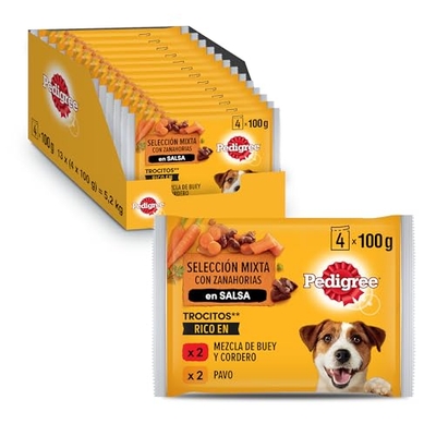Pedigree  selectie gemengd vlees in saus, 52 x 100 gram - natvoer honden