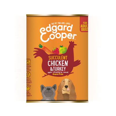 Edgard & Cooper Adult - Kip & Kalkoen - 6 x 400 g blikken - natvoer honden