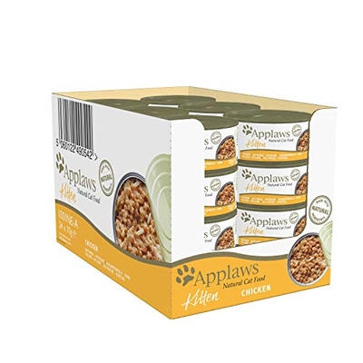 Applaws Natürliches Kätzchenfutter, Huhn Nasses Katzenfutter In Brühe Dose, 70 g (Packung mit 24 Stück) (Verpackung kann variieren) - natvoer katten