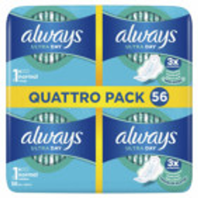 Always Maandverband Ultra Normal 56 St Quattro Pack 1 stuk