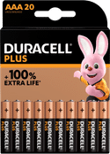 Duracell Alkaline Plus Aaa-batterijen - 20 stuks