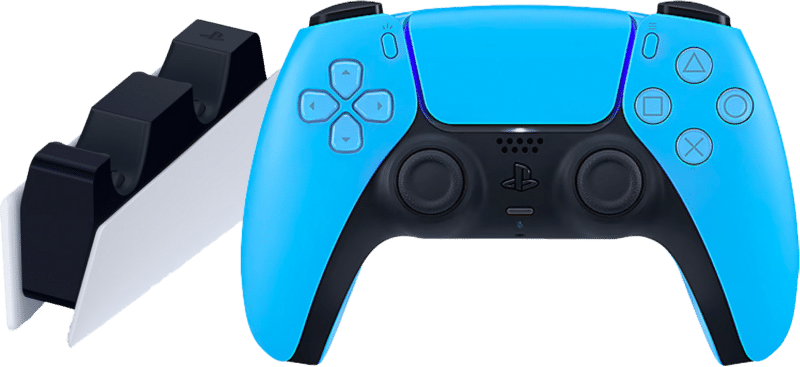 Sony PlayStation 5 DualSense draadloze controller Starlight Blue + oplaadstation