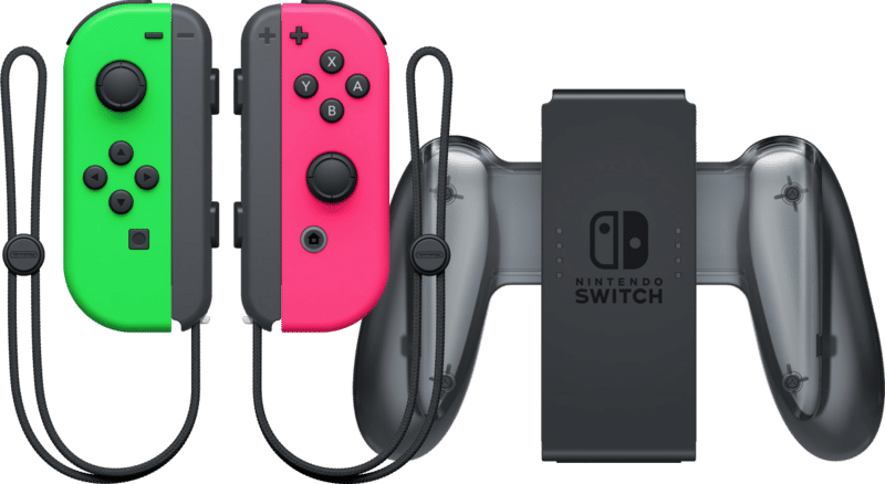 Nintendo Switch Joy-Con set Splatoon Groen / Roze + Nintendo Switch Joy-Con Charge Grip