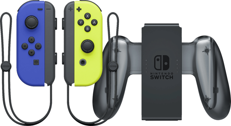 Nintendo Switch Joy-Con set Blauw/Neon Geel + Nintendo Switch Joy-Con Charge Grip