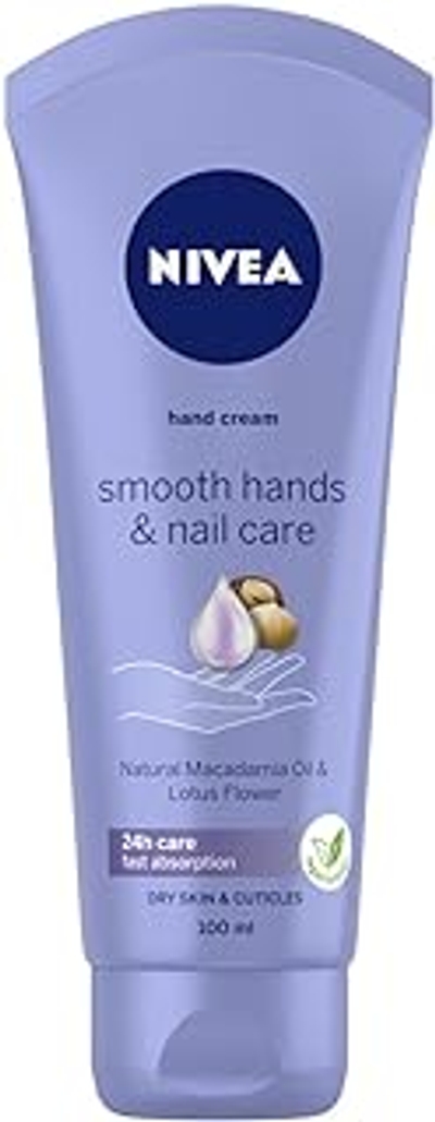 NIVEA Smooth Hands & Nail Care Smoothing hand- en nagelcrème met macadamia-olie 100 ml