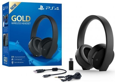 Sony PlayStation 4 PS4 Wireless Stereo Headset Gold Zwart
