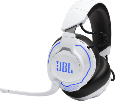 JBL Quantum 910P Wit/Blauw - Gaming Headset voor PlayStation - Draadloos - Bluetooth/2.4GHz USB - Over-ear - PS4/PS5, PC & Nintendo Switch