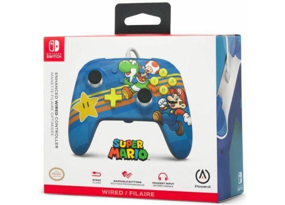 Nintendo Switch - Super Mario Bros Switch - Power A Wired Controller Mushroom Kingdom