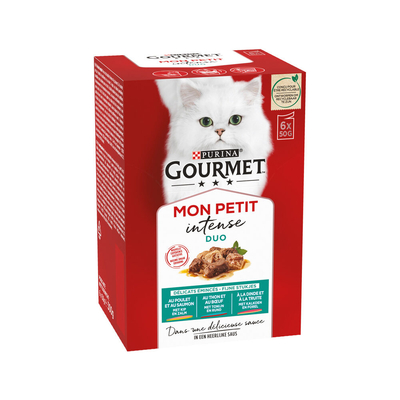 Purina Gourmet Mon Petit DUO - Kip&Zalm, Tonijn&Rund, Kalkoen&Forel 6 x 50 gram - natvoer katten
