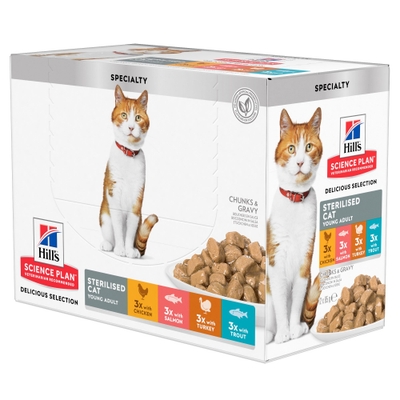 Hill's Science Plan - Feline Adult - Sterilised - 12 x 85 gram - natvoer katten