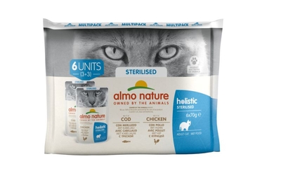 Almo Nature Gesteriliseerd - Kattenvoer 6x70 gram - natvoer katten