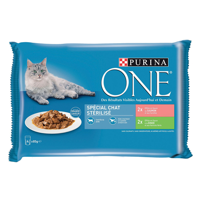 Purina One 12 x 85 g Voordeelpakket Kattenvoer - Sterilcat Zalm en Kalkoen - natvoer katten